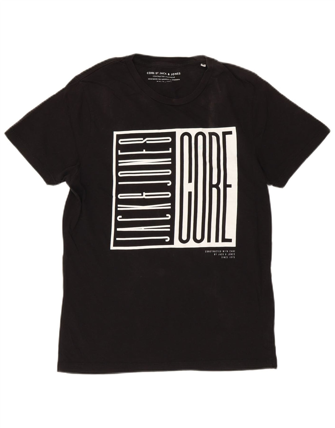 Jack & Jones Herren-T-Shirt mit Grafik, mittelschwarze Baumwolle