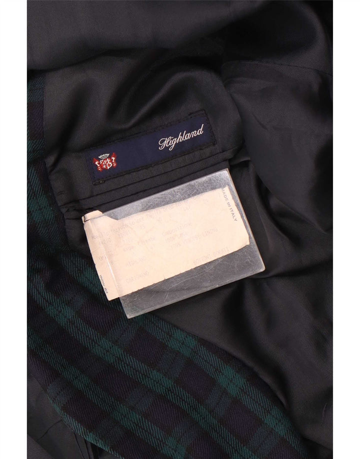 Highland Herren-Blazer mit 2 Knöpfen, IT 50, große grün karierte Wolle