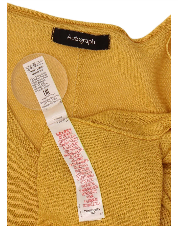 Marks & Spencer Damen Autograph Crop Oversized Bluse Top UK 14 Large Gold