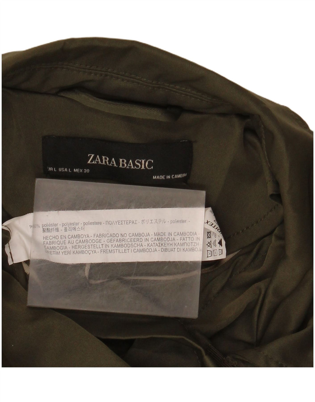 Zara Damen Militärjacke UK 16 Large Khaki Polyester