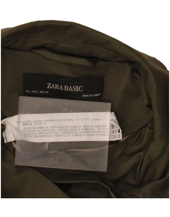 Zara Damen Militärjacke UK 16 Large Khaki Polyester