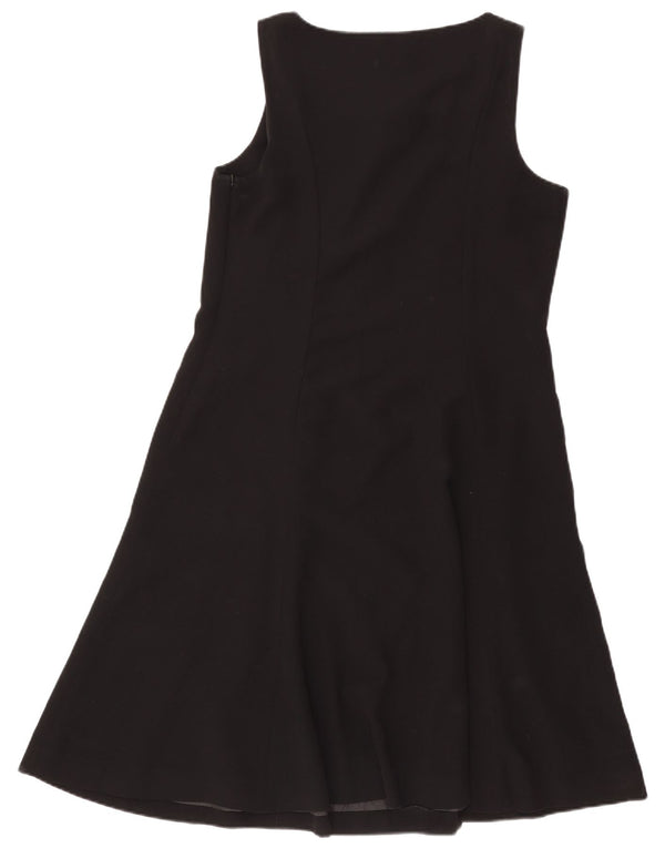 Hobbs Damen ärmelloses A-Linien-Kleid UK 16 Large Schwarz Polyester