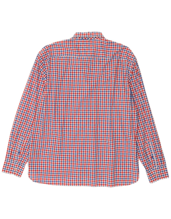 Tommy Hilfiger Herren-Hemd mit individueller Passform, 2XL, rotes Gingham-Baumwolle