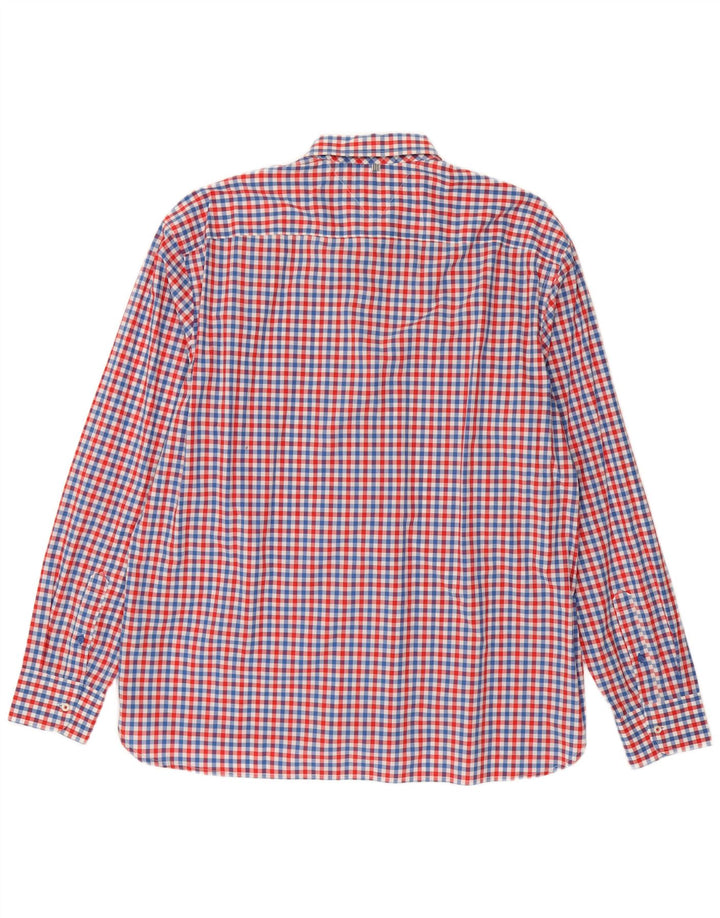 Tommy Hilfiger Herren-Hemd mit individueller Passform, 2XL, rotes Gingham-Baumwolle
