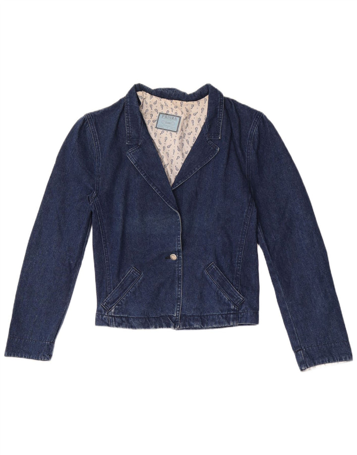 Prisma Damen-Jeansblazer mit 1 Knopf, Größe UK 12, mittelmarineblau, Baumwolle