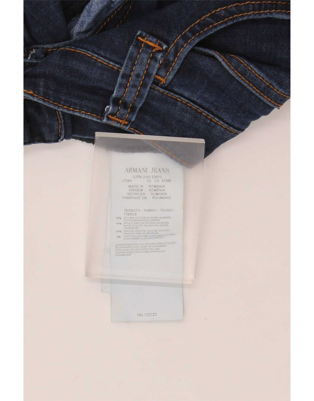 Armani Damen Straight Jeans W31 L32 Marineblaue Baumwolle