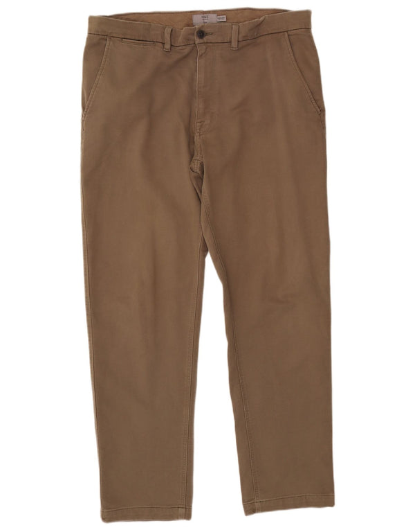 Marks & Spencer Mens Slim Chino Trousers W40 L33 Khaki Cotton