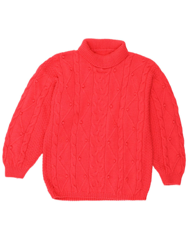 Vintage Damen Rollkragenpullover Pullover UK 18 XL Rosa