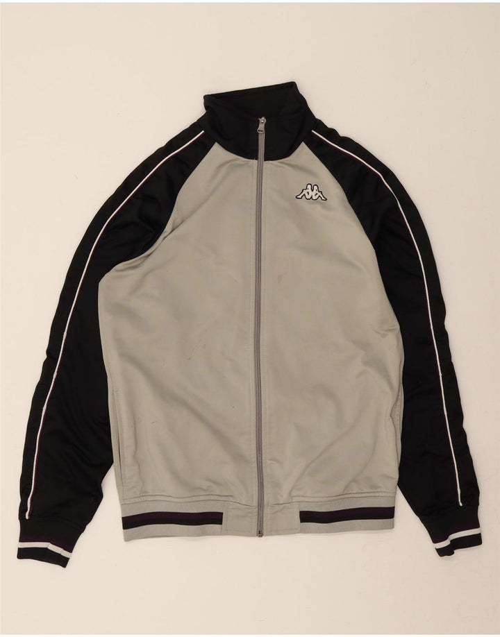 KAPPA Herren-Trainingsanzug-Top-Jacke, großes graues Farbblock-Polyester