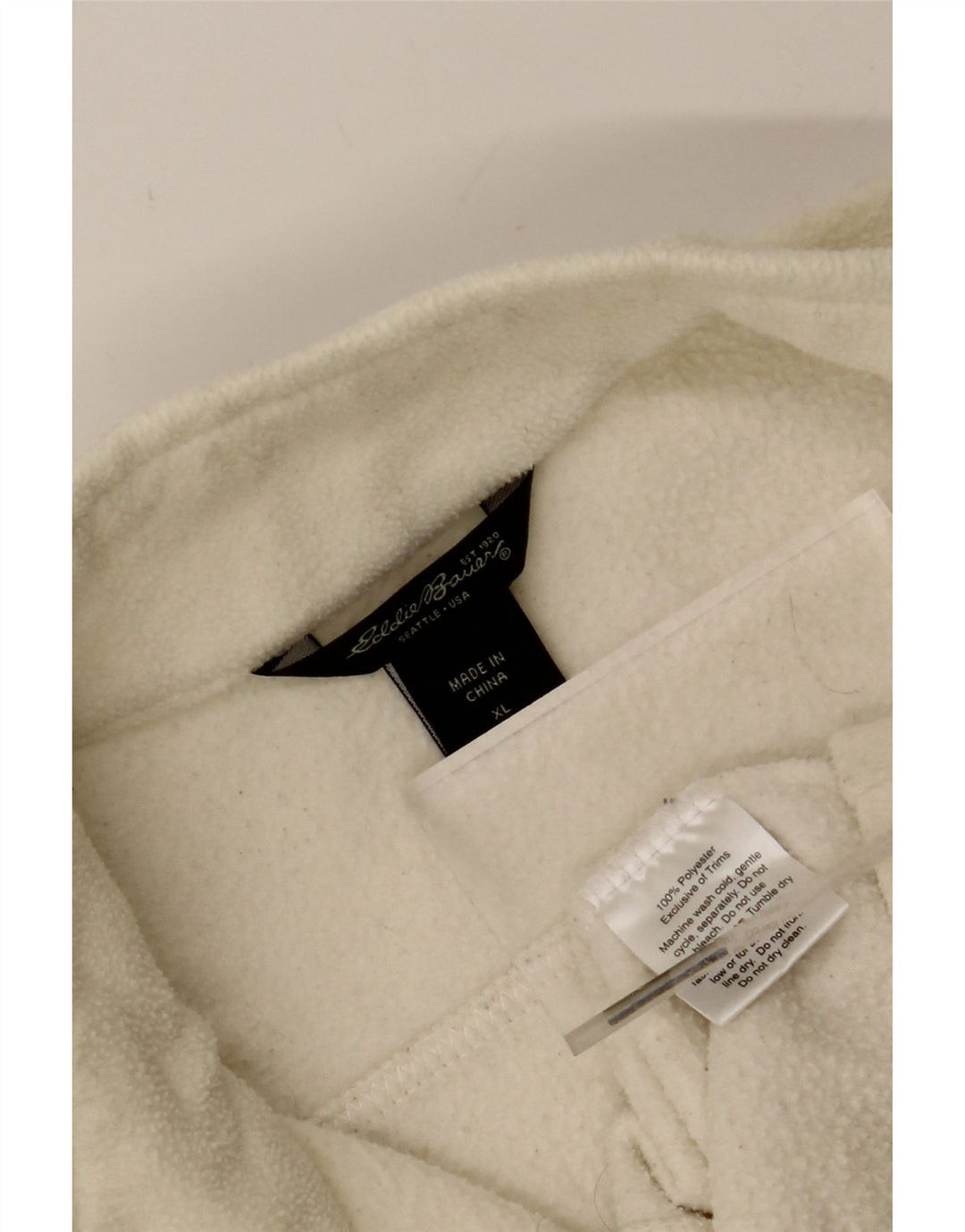 EDDIE BAUER Womens Fleece Gilet UK 18 XL Off White Polyester Vintage Eddie Bauer and Second-Hand Eddie Bauer from Messina Hembry 