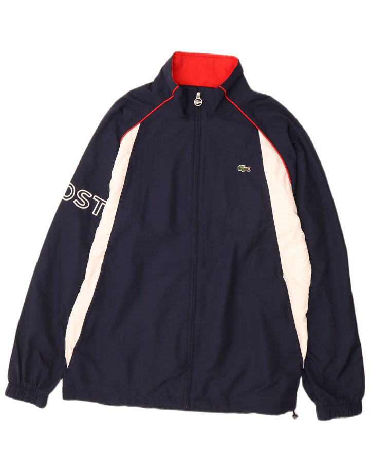 Lacoste Herren-Trainingsanzug-Oberteil, Jacke, Größe 3, klein, Marineblau, Farbblock