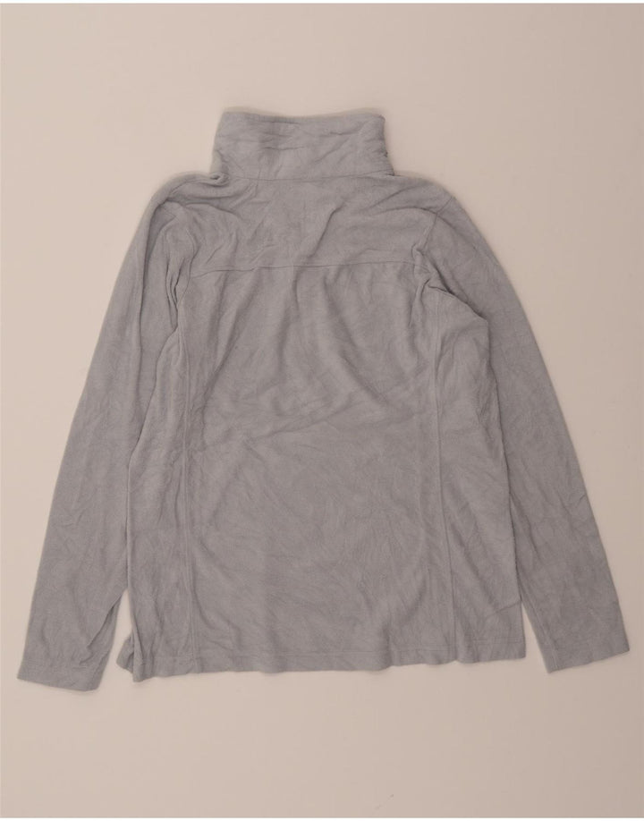 COLUMBIA Womens Zip Neck Fleece Jumper UK 14 Medium Grey Polyester Vintage Columbia and Second-Hand Columbia from Messina Hembry 