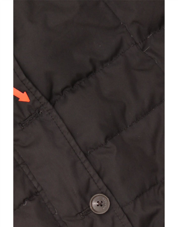 Tommy Hilfiger Damen Wattierte Weste UK 14 Large Schwarz Polyester