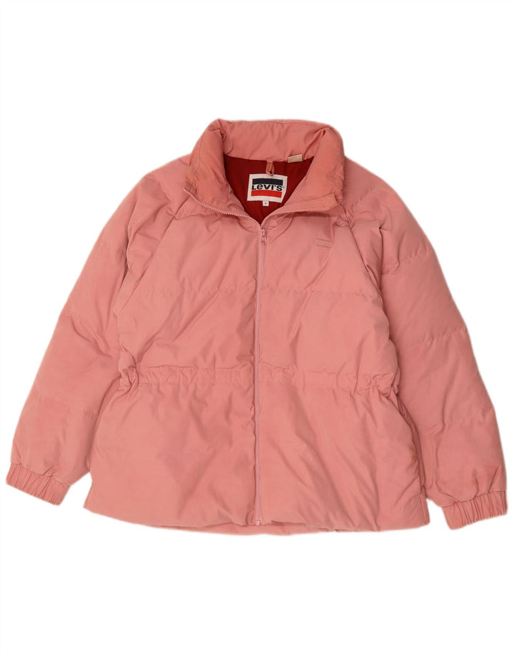 Levi's Damen Wattierte Jacke UK 14 Mittelrosa Polyester