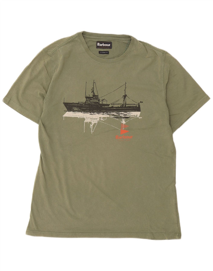 Barbour Tailored Fit Graphic T-Shirt-Oberteil für Herren in mittlerem Khaki