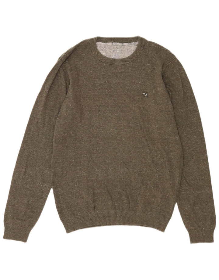 Diesel Herren-Pullover mit Rundhalsausschnitt, Mittelkhaki meliert