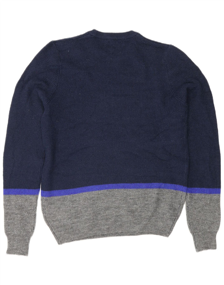 Marks & Spencer Herren-Pullover mit Rundhalsausschnitt, mittlerer Marineblau-Farbblock