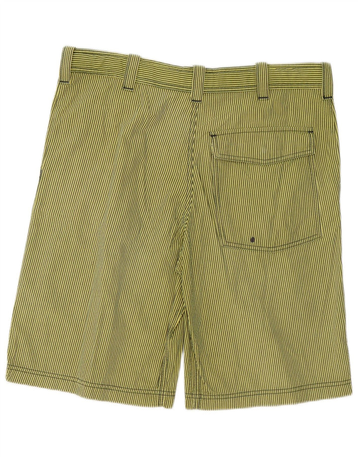 Armani Herren Cargoshorts EU 48 Medium W36 Grüne Nadelstreifen-Baumwolle