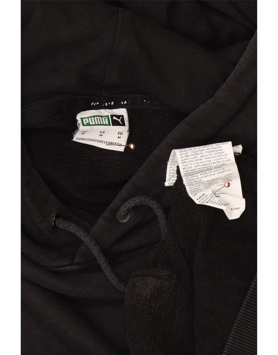 PUMA Herren Kapuzenpullover Mittelschwarz Colourblock Baumwolle