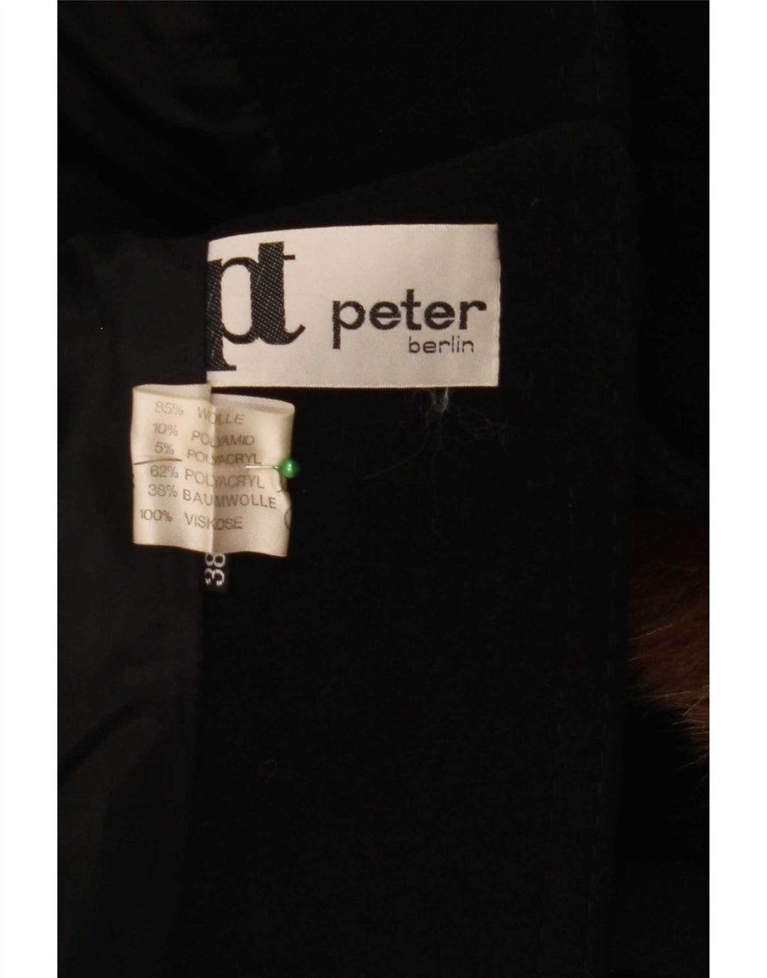 Vintage Damen Mantel EU 38 Mittelschwarze Wolle