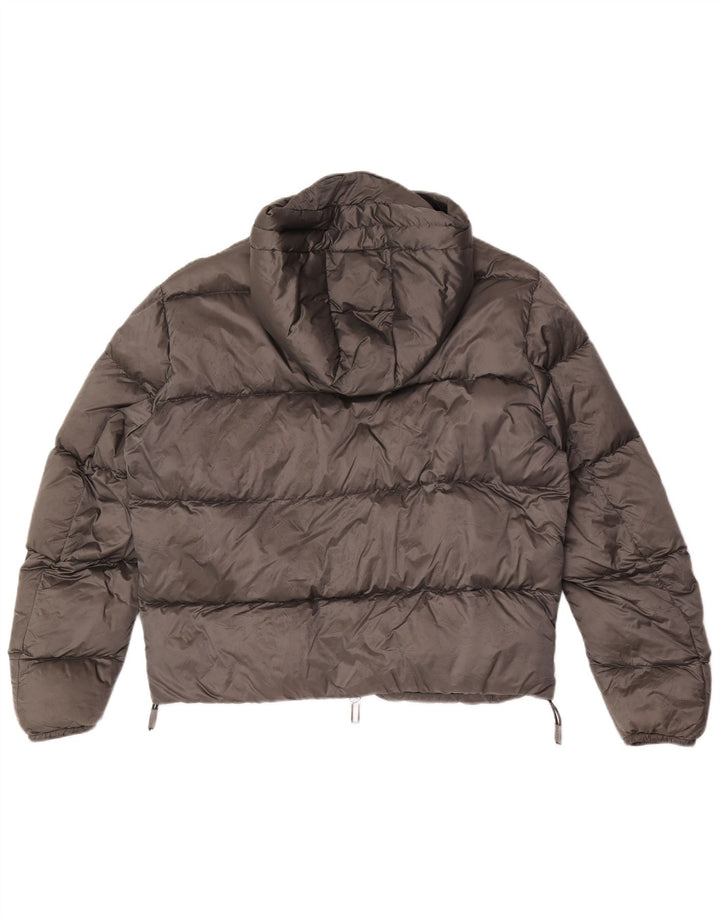 Emporio Armani Herren-Kapuzenjacke, wattiert, IT 50, mittelgraues Polyamid