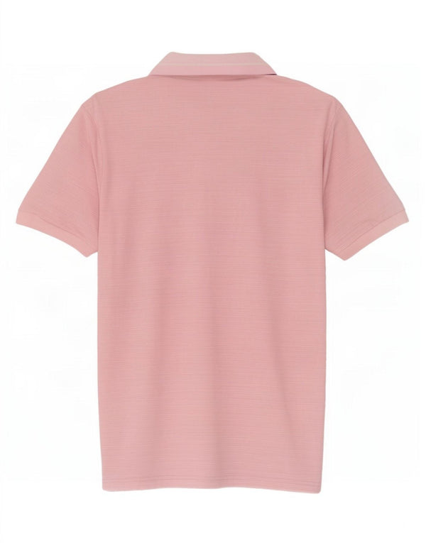 Calvin Klein Herren-Poloshirt aus mittelrosa Nadelstreifen-Polyester