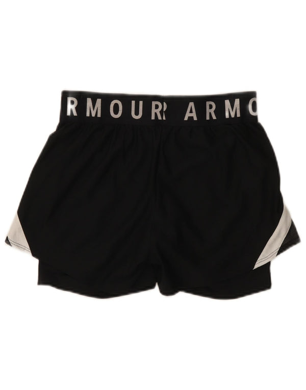 Under Armour Damen Heat Gear Sportshorts UK 8 Small Schwarz Colourblock