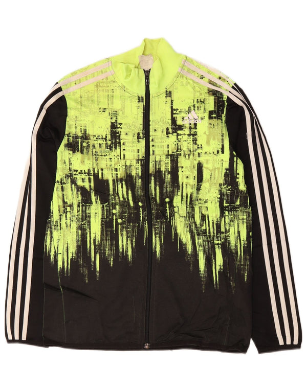 Adidas Jungen-Trainingsanzug-Top-Jacke, 13–14 Jahre, grünes Farbblock-Polyester