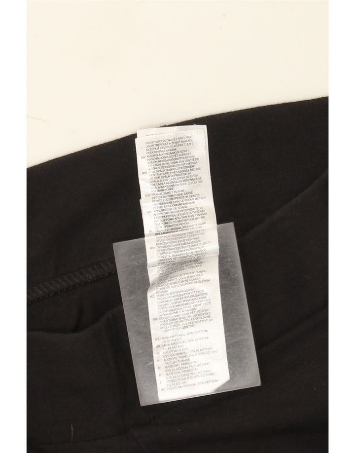 Adidas Damen Leggings UK 10 Small Schwarz Baumwolle