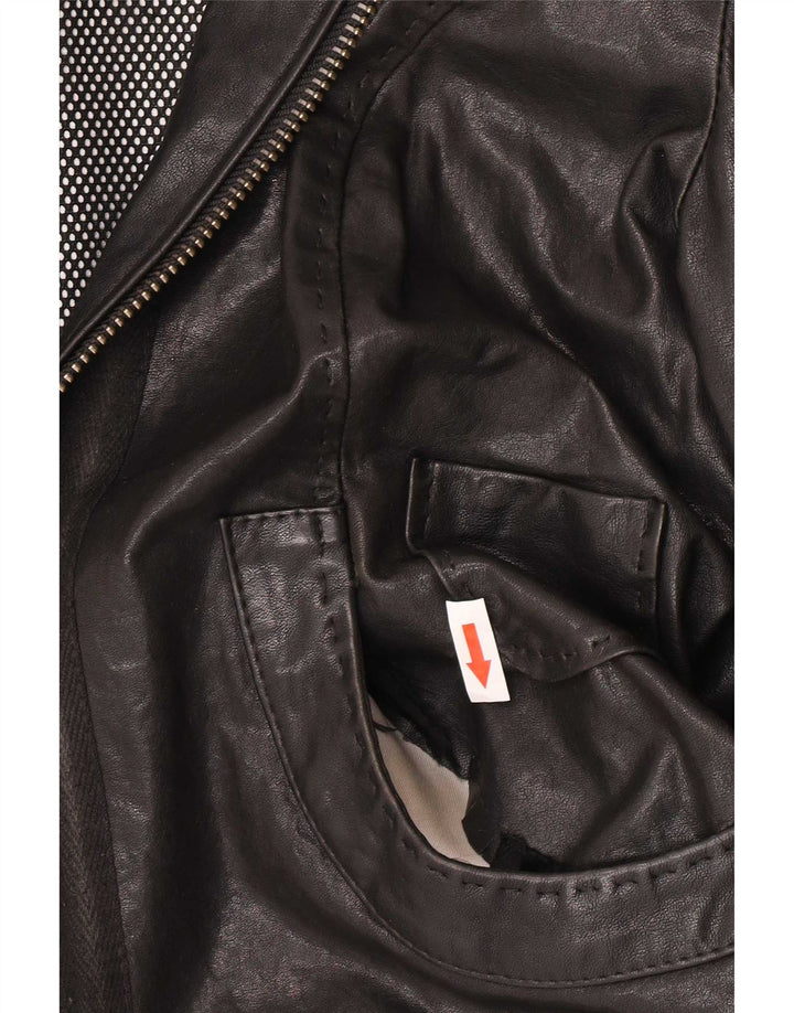 CINQUE Damen Lederjacke UK 10 Small Schwarz