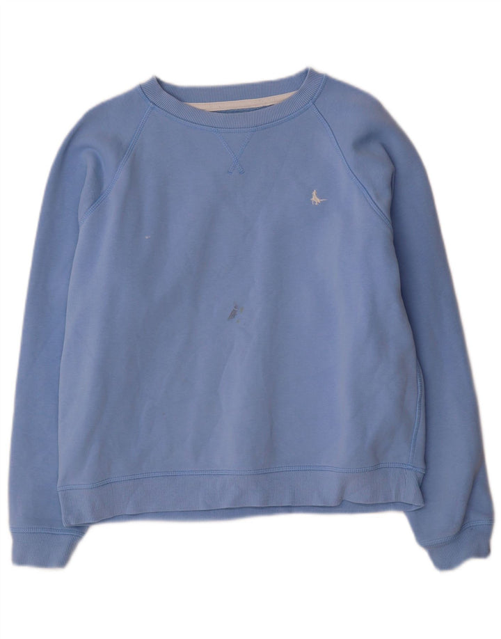 Jack Wills übergroßer Sweatshirt-Pullover für Damen, UK 12, mittelblaue Baumwolle