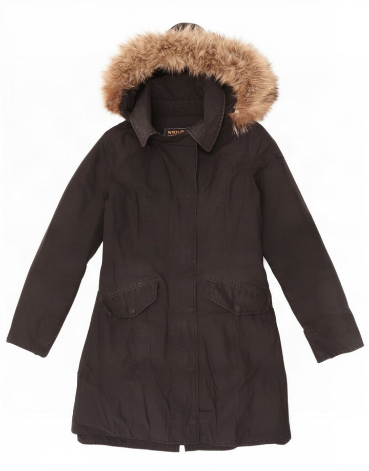 Woolrich Damen-Parka mit Kapuze, UK 12, mittelschwarz