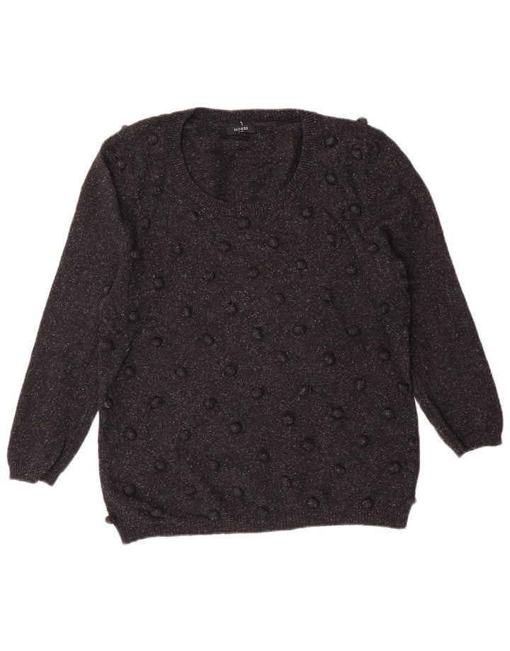 Hobbs Damen-Pullover mit U-Boot-Ausschnitt, UK 14, Mittelschwarz, klassische Wolle