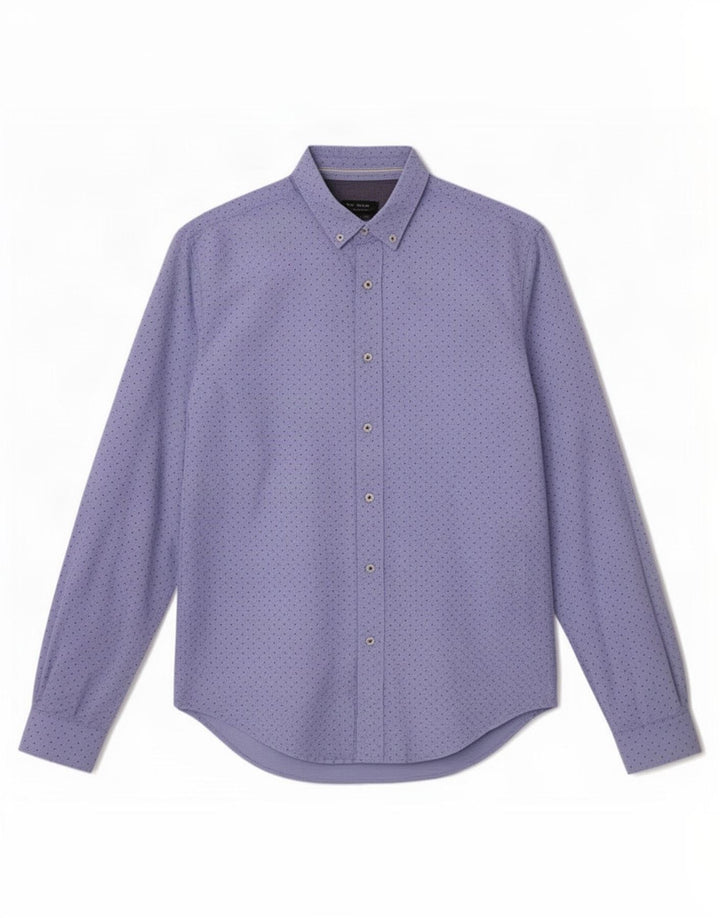 Zara Herren Slim Fit Hemd Mittelblau gepunktet