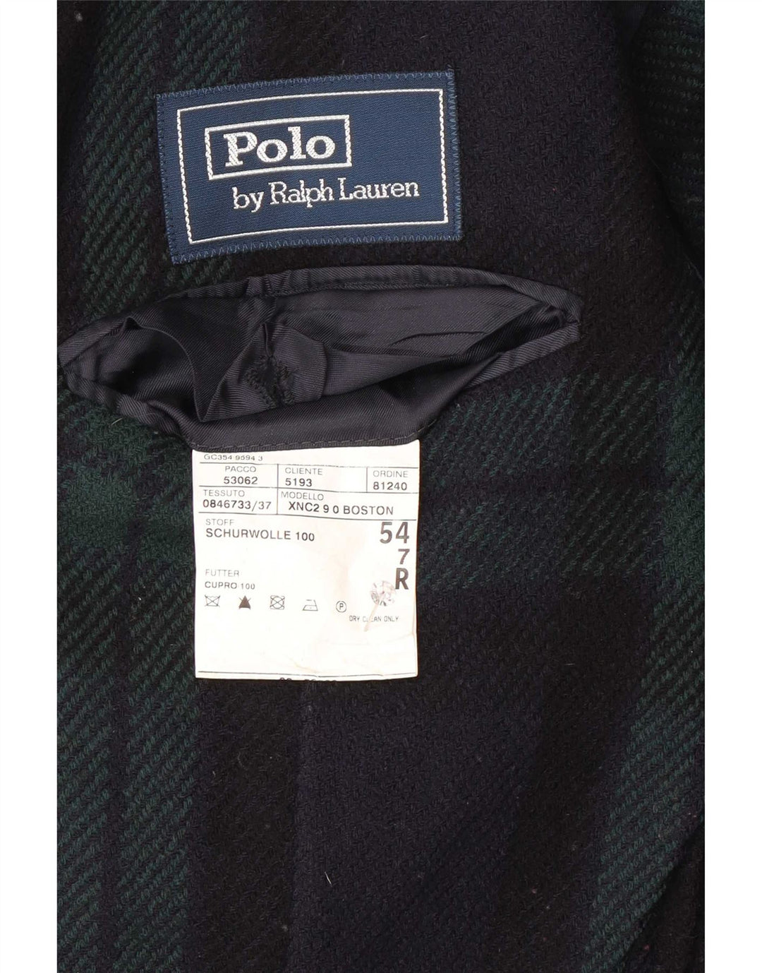 Polo Ralph Lauren Herren-Blazer mit 3 Knöpfen, EU 54, 2XL, Marineblau, kariert