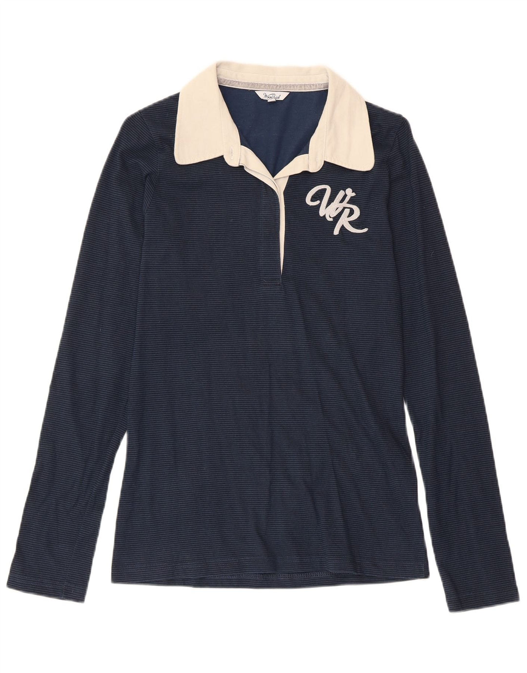 Woolrich Rugby-Poloshirt mit Grafik für Damen, UK 12, mittelmarineblau, Baumwolle