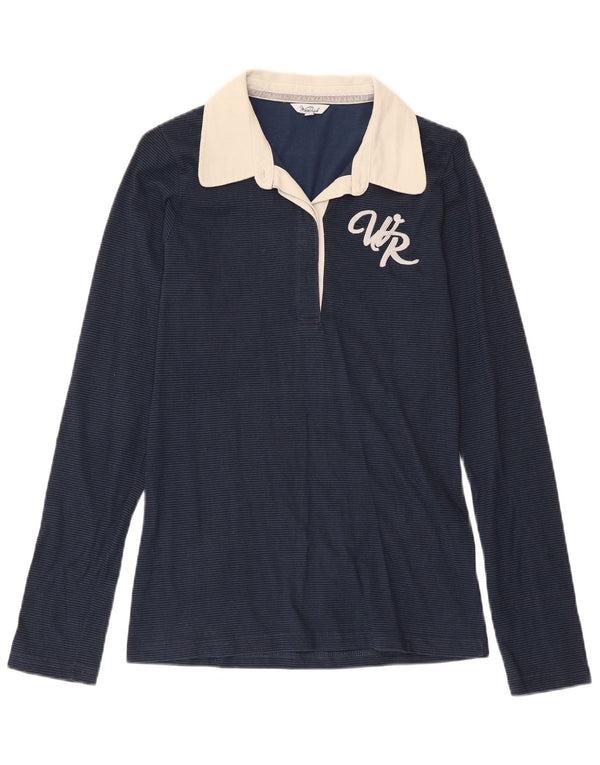 Woolrich Rugby-Poloshirt mit Grafik für Damen, UK 12, mittelmarineblau, Baumwolle