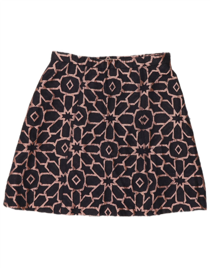 Max&Co. Damen Minirock UK 6 XS W26 Marineblaues geometrisches Polyester