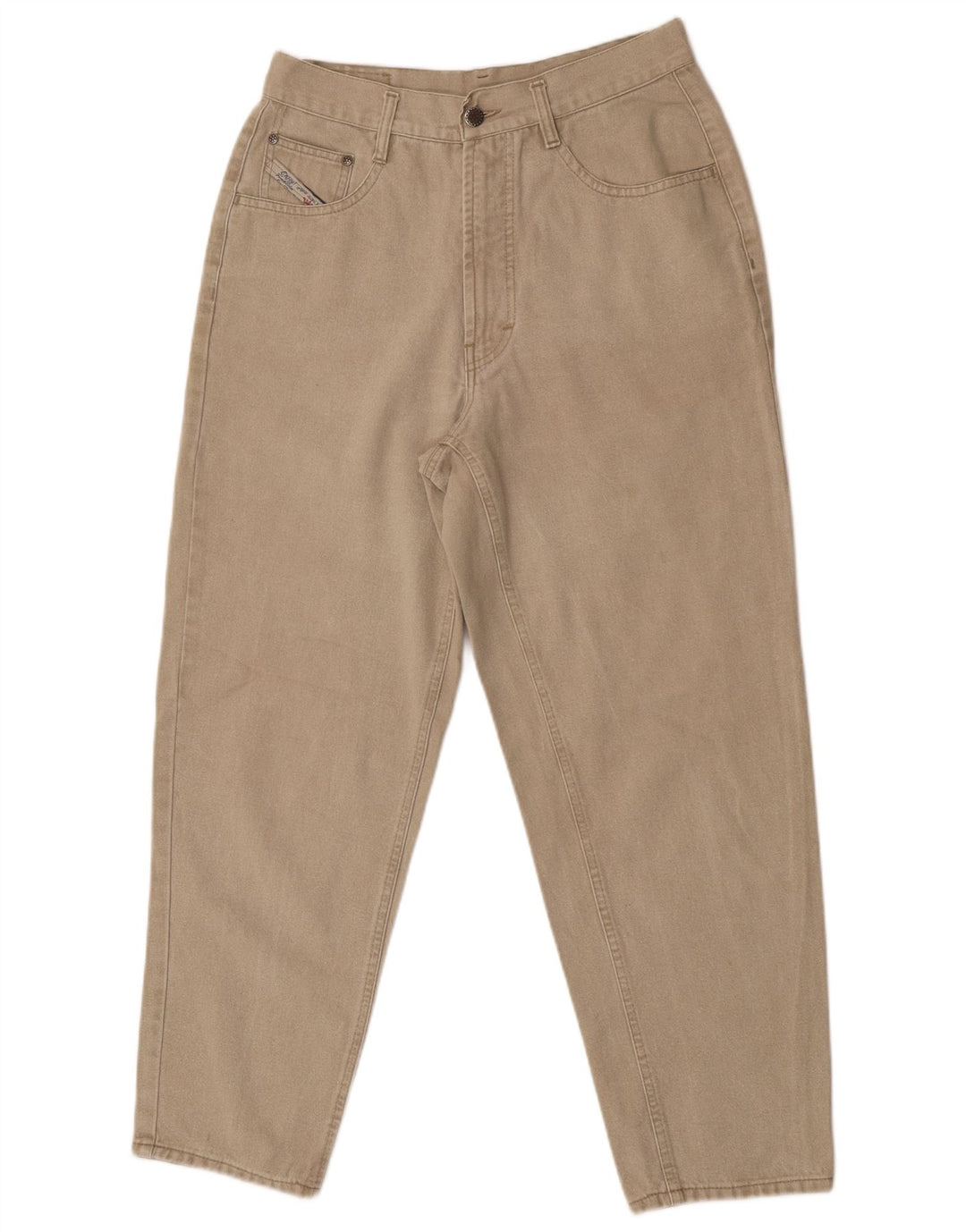 Vintage Damen Tapered Jeans IT 42 Medium W30 L28 Beige Baumwolle