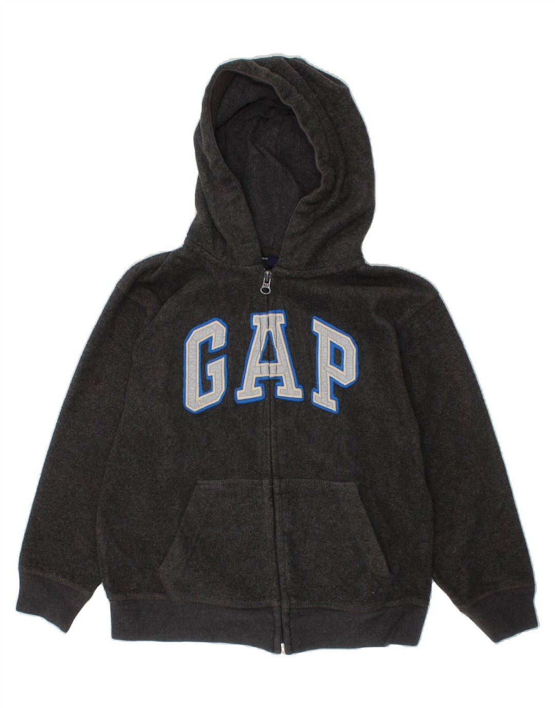 GAP Boys Graphic Fleece Zip Hoodie Sweater 6-7 Years Grey Polyester Vintage Gap and Second-Hand Gap from Messina Hembry 