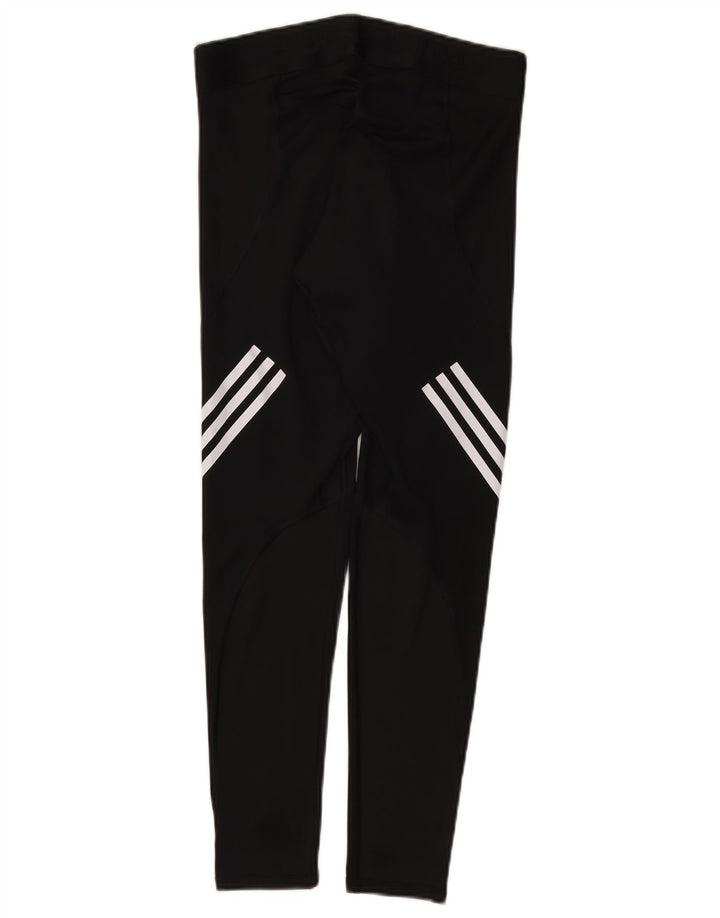 Adidas Damen Climacool Graphic Leggings UK 16 Large Schwarz Polyester