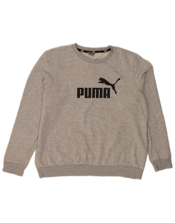 Puma Herren Grafik-Sweatshirt-Pullover XL, grau meliert, Baumwolle