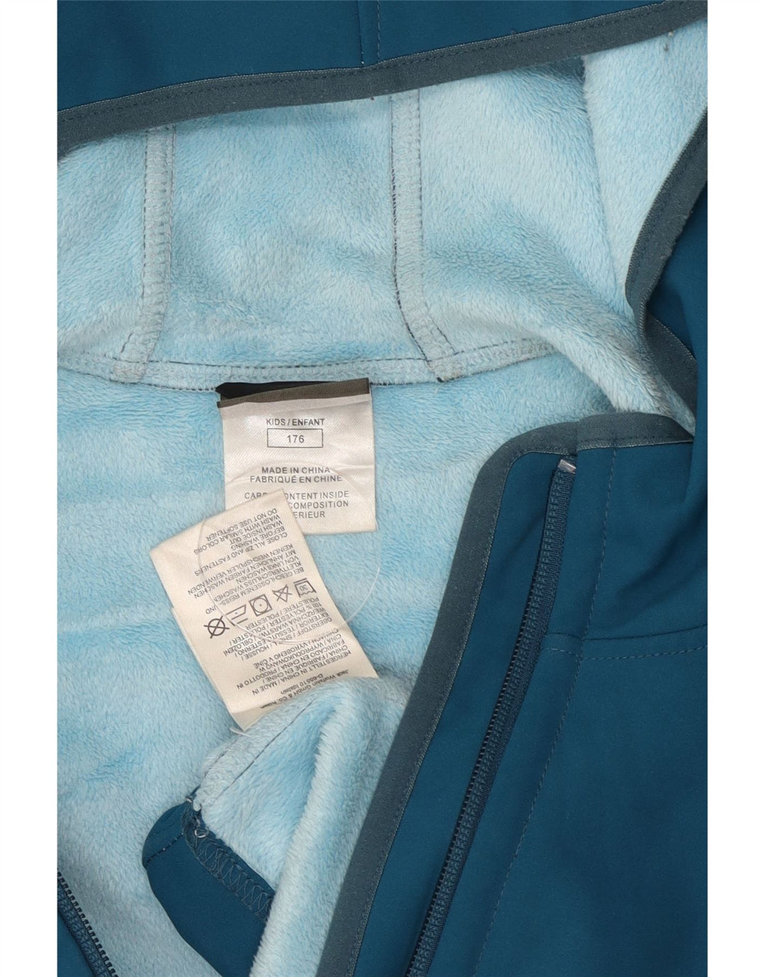 Jack Wolfskin Mädchen-Windbreakerjacke mit Kapuze, 15–16 Jahre, blaues Polyester