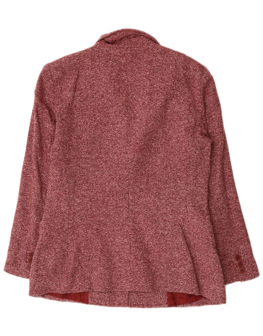 Luisa Spagnoli Damen 3-Knopf-Blazerjacke IT 44 Mittelrot gesprenkelte Wolle