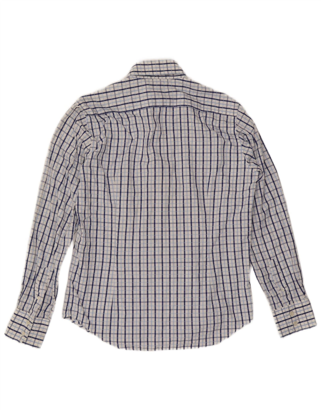 Ted Baker Herrenhemd, Größe 3, mittelblau, kariert, Baumwolle
