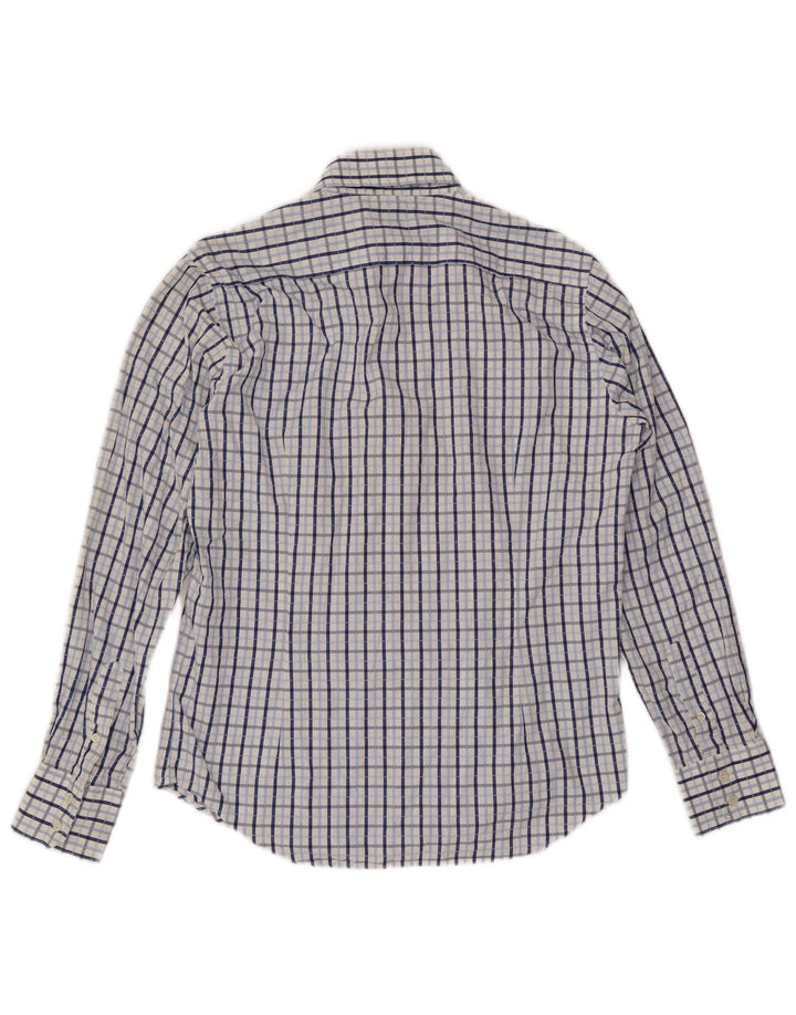 Ted Baker Herrenhemd, Größe 3, mittelblau, kariert, Baumwolle