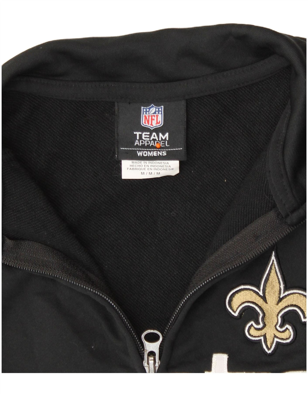 NFL Damen New Orleans Saints Trainingsanzug Top Jacke UK 14 Medium Schwarz