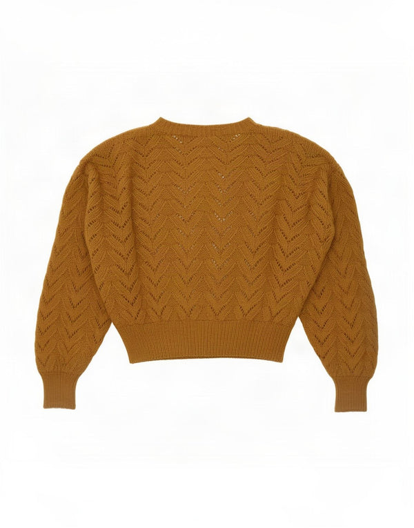 Vintage Damen Pullover mit U-Boot-Ausschnitt, UK 16, Groß, Braun