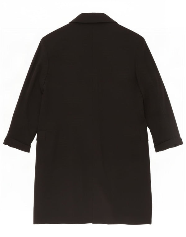 Zara Womens Open Overcoat UK 16 Large Schwarz Lyocell