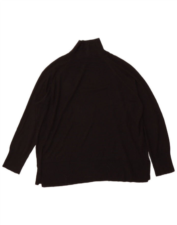 ZARA Womens Turtle Neck Jumper Sweater UK 16 Large Black Striped